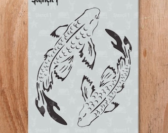 Koi fish stencil | Etsy
