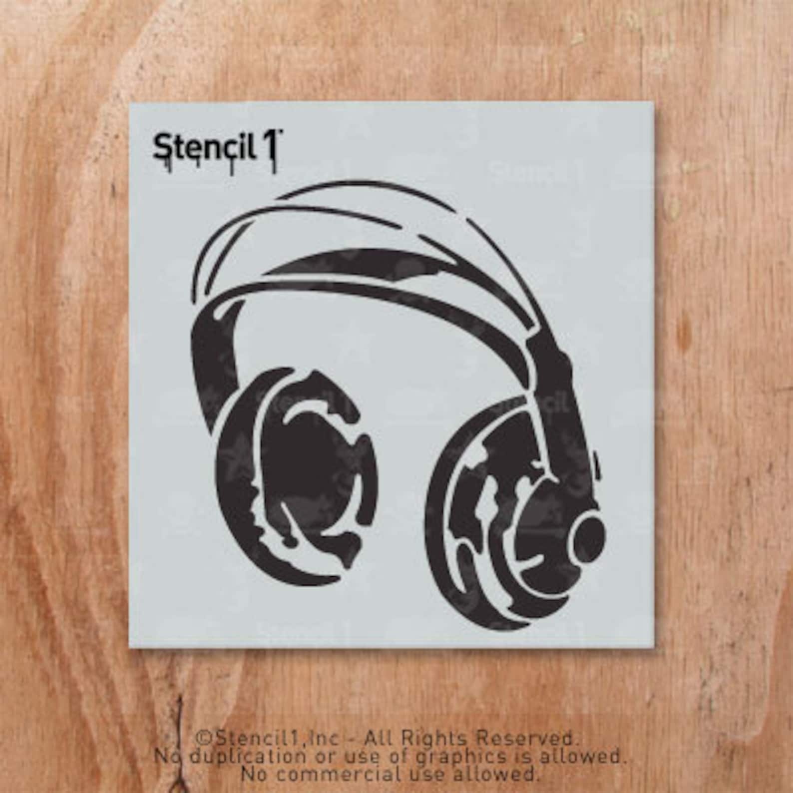 Headphones Stencil Music Stencil Reusable Craft & DIY Etsy