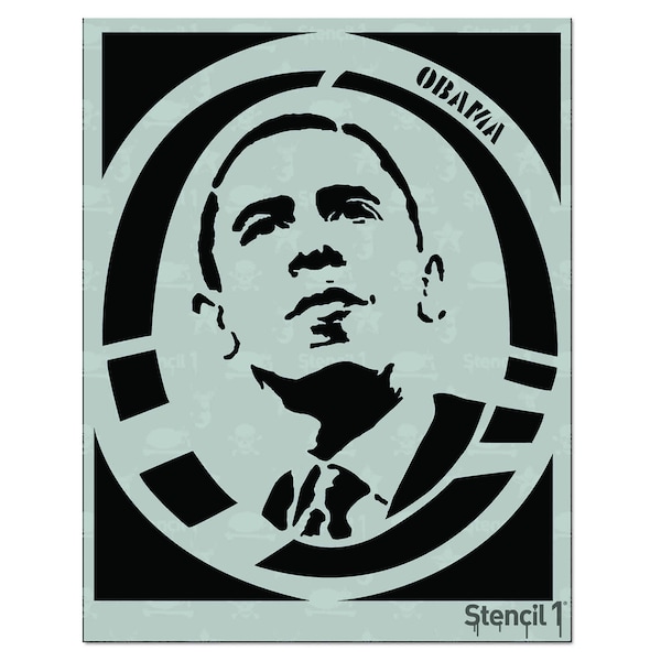 Obama Stencil- Reusable Craft & DIY Stencils- S1_01_78 -8.5x11- By Stencil1