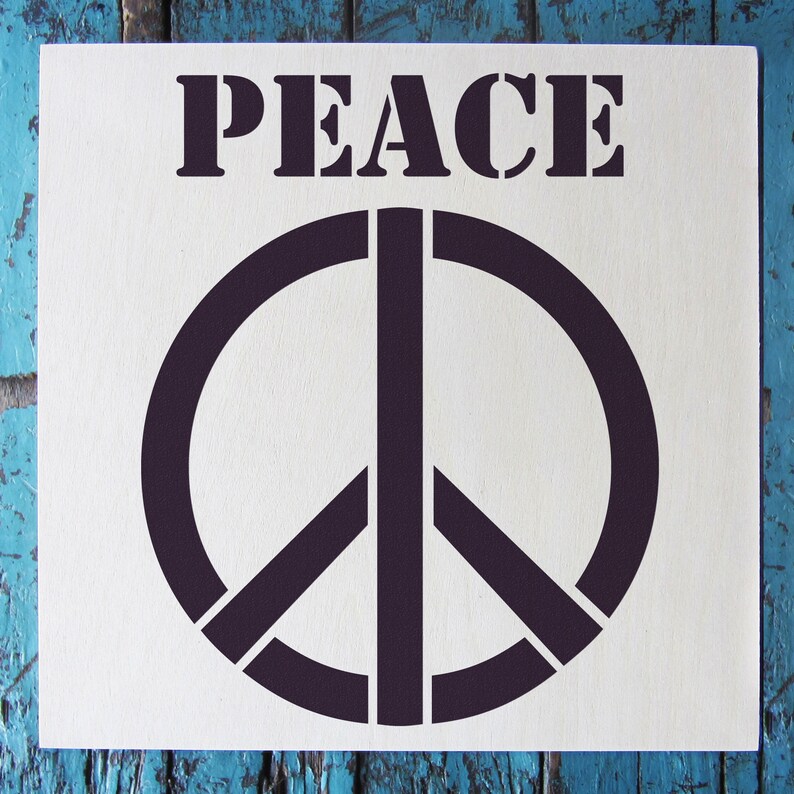 Peace Sign Stencil Reusable Craft & DIY Stencils S1_01_115_S Small5.75x6 By Stencil1 image 3