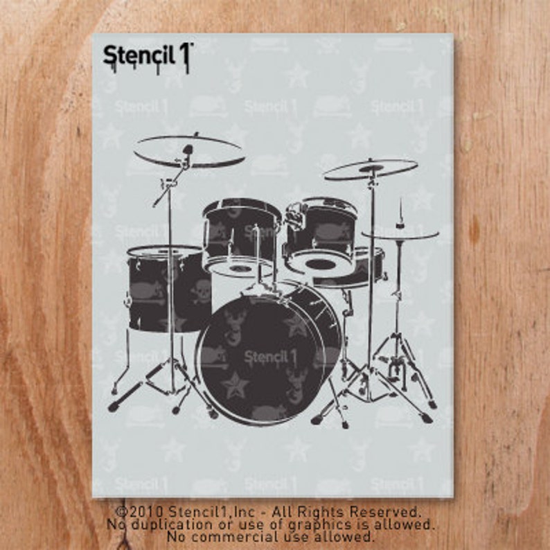 Drum Set Stencil Reusable Craft & DIY Stencils S1_01_17 Etsy