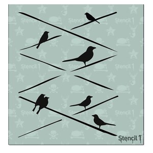 Birds on Wire Stencil - Reusable Craft & DIY Stencils - S1_PA_21_S -Small-(5.75"x6")- By Stencil1