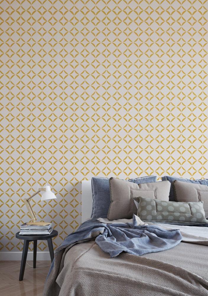 専用ページ❸ Square Petals Repeat Pattern Wall Stencil- Reusable Crafts & DIY