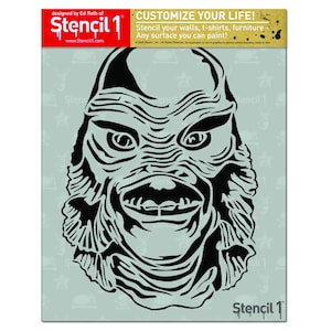 Creature From The Black Lagoon Stencil- Reusable Craft & DIY Stencils- S1_01_HW_16 -8.5x11- By Stencil1