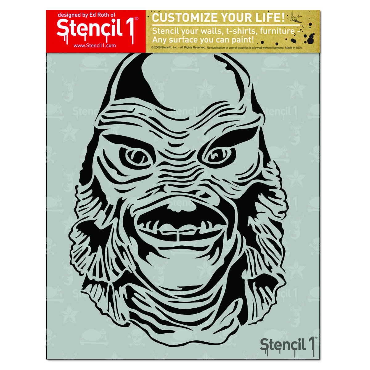 Creature From the Black Lagoon Stencil Reusable Craft & DIY Stencils S1_01_HW_16 8.5x11 by Stencil1 - Etsy