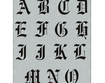 2" Old English Font Stencil- Reusable Craft & DIY Stencils- S1_ALPH_OE_25 - By Stencil1