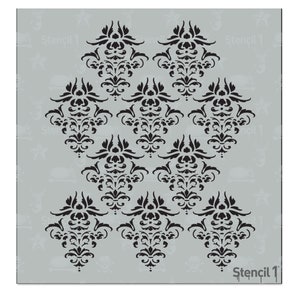 Damask Full Stencil - Reusable Craft & DIY Stencils - S1_01_311_S - Small - (5.75" x 6") - By Stencil1