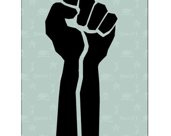 Fist Stencil- Reusable Craft & DIY Stencils- S1_01_152 -8.5x11- Por Stencil1