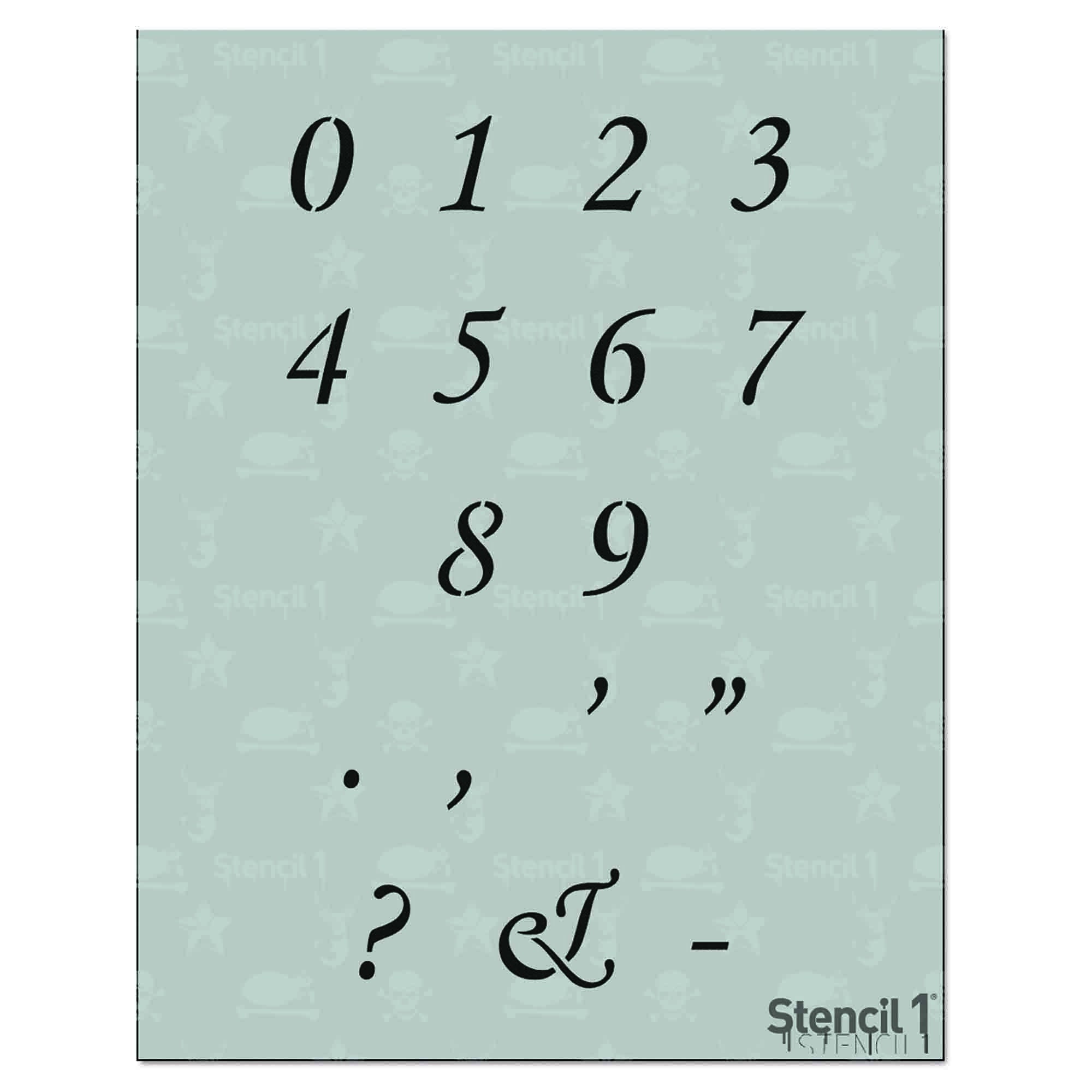1/2 Corsiva Script Letter Stencil Calligraphy Stencils Alphabet reusable  Crafts & Font Stencils for Painting S1_ALPH_CO_10 Stencil1 