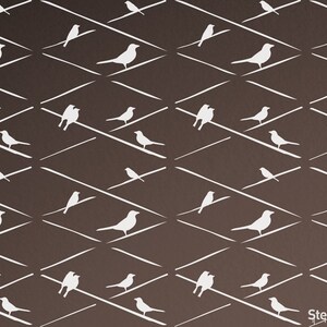 Birds on Wire Repeat Pattern Stencil- Reusable Crafts & DIY Stencils ...