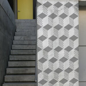 Geometric 3D Repeat Pattern Wall Stencil- Reusable Craft & DIY Stencils- S1_PA_25 -11x11- By Stencil1
