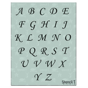 1&quot; Corsiva Script Letter Stencil- Calligraphy Stencils Alphabet -Reusable Crafts & Font Stencils for painting -- S1_ALPH_CO_19 Stencil1