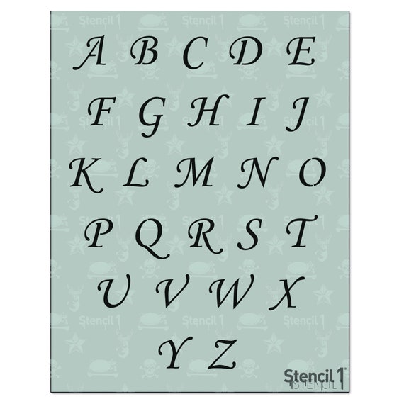 1 Corsiva Script Letter Stencil Calligraphy Stencils Alphabet