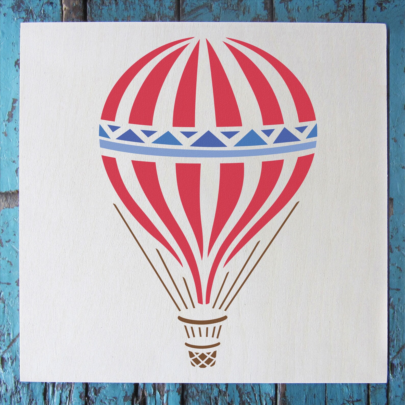 Hot Air Balloon Stencil Reusable Craft & DIY, 5.75x6