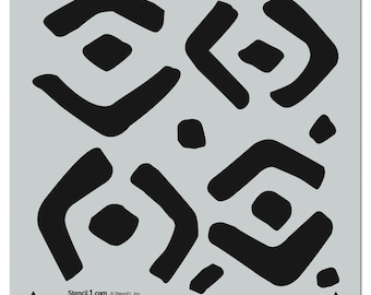 Kuba Repeat Pattern Stencil - Reusable Crafts & DIY Stencils - S1_PA_90 - 11"x11" - By Stencil1
