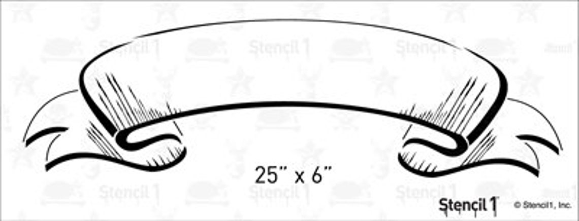 Large Flowing Banner Stencil Reusable Craft &amp; DIY Stencils - Etsy