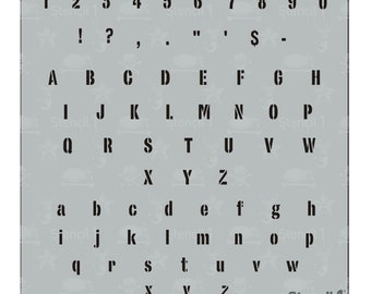 1/4" Industrial Font Stencil - Reusable Craft & DIY Stencils - S1_ALPH_IND_S - 5.75" x 6" - By Stencil1
