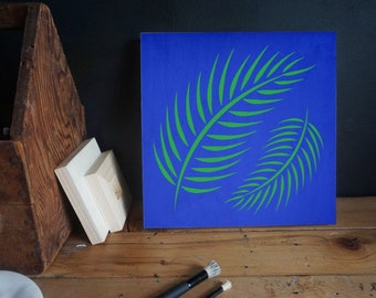 Palm Fronds Repeat Pattern Wall Stencil - Reusable Craft & DIY Stencils - S1_PA_100 - 11" x 11" - By Stencil1