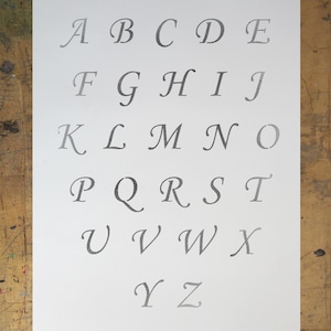 1" Corsiva Script Letter Stencil- Calligraphy Stencils Alphabet -Reusable Crafts & Font Stencils for painting -- S1_ALPH_CO_19 Stencil1 image 4