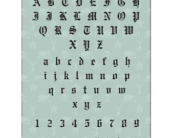 Olde Old English Font Alphabet Custom Stencil