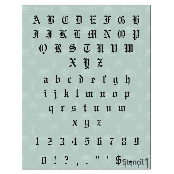 Alphabet Stencils Font Englush, Stencil English Letters