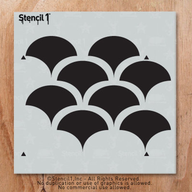 Solid Scallop Repeat Pattern Wall Stencil- Reusable Craft & DIY ...