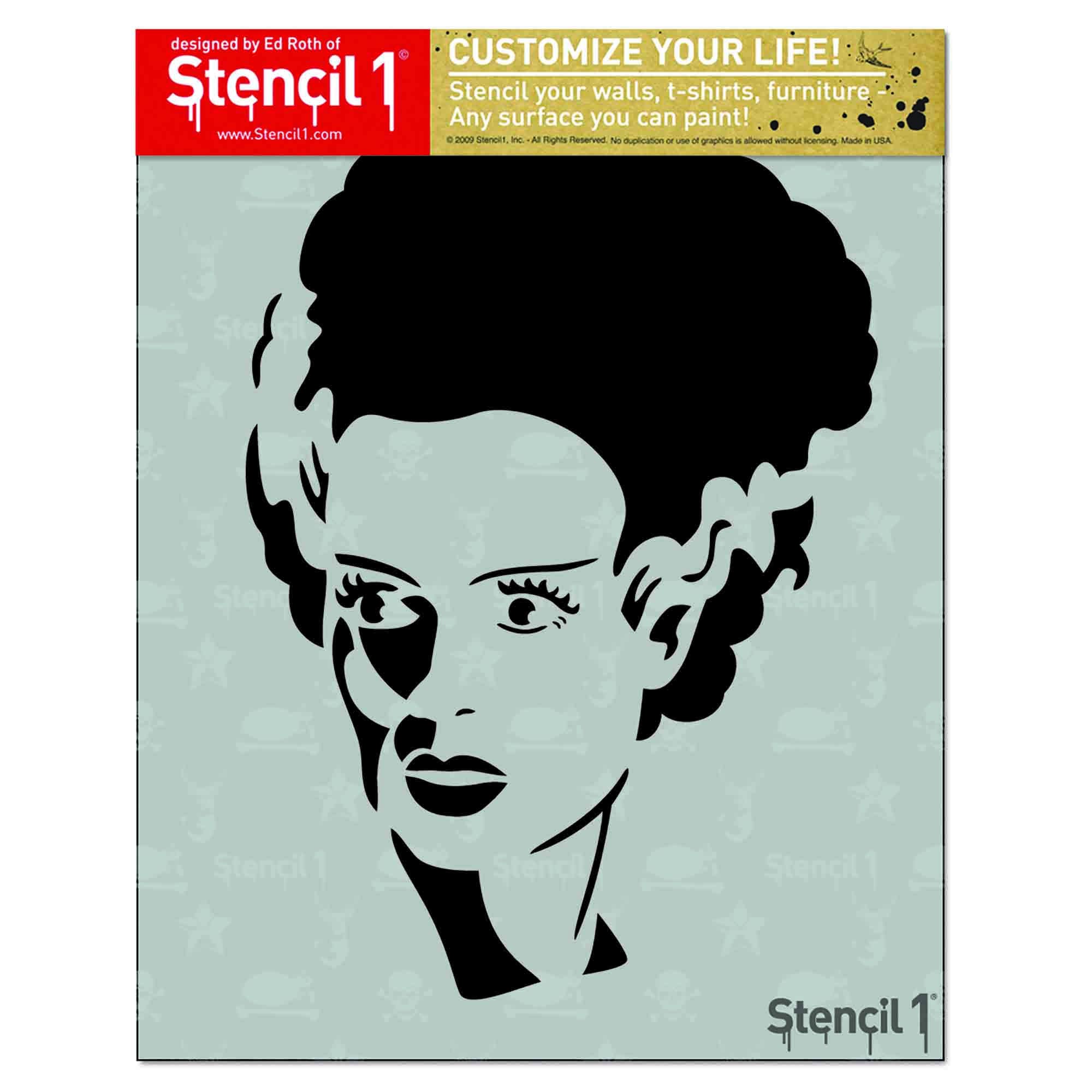 bride-of-frankenstein-stencil-halloween-motif-reusable-craft-diy-halloween-stencils-s1-01-hw-7-8-5x11-by-stencil1-etsy