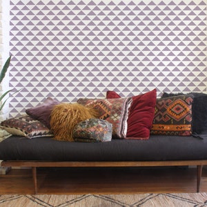 Staggered Triangle Repeat Pattern Wall Stencil - Reusable Craft & DIY ...