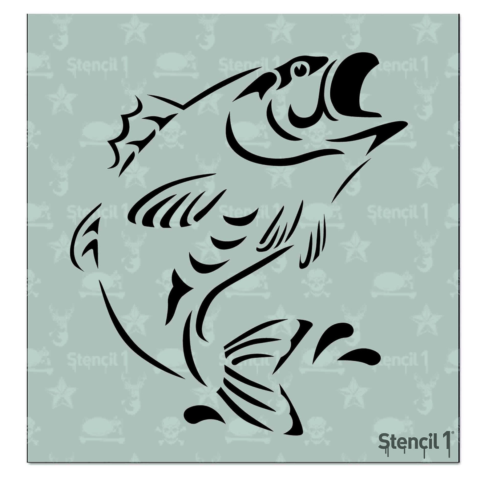 Bass Fish Stencil Reusable Craft &amp; DIY Stencils - Etsy