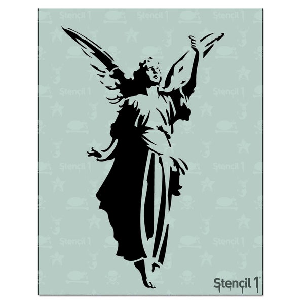 Angel Holiday, Christmas, Stencil- Reusable Craft & DIY Stencils- S1_01_90 -8.5x11- By Stencil1