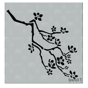 Cherry Blossom Stencil- Reusable Craft & DIY Stencils- S1_PA_69s -Small-(5.75"x6")- By Stencil1