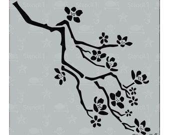 Cherry Blossom Stencil- Reusable Craft & DIY Stencils- S1_PA_69s -Small-(5.75"x6")- By Stencil1