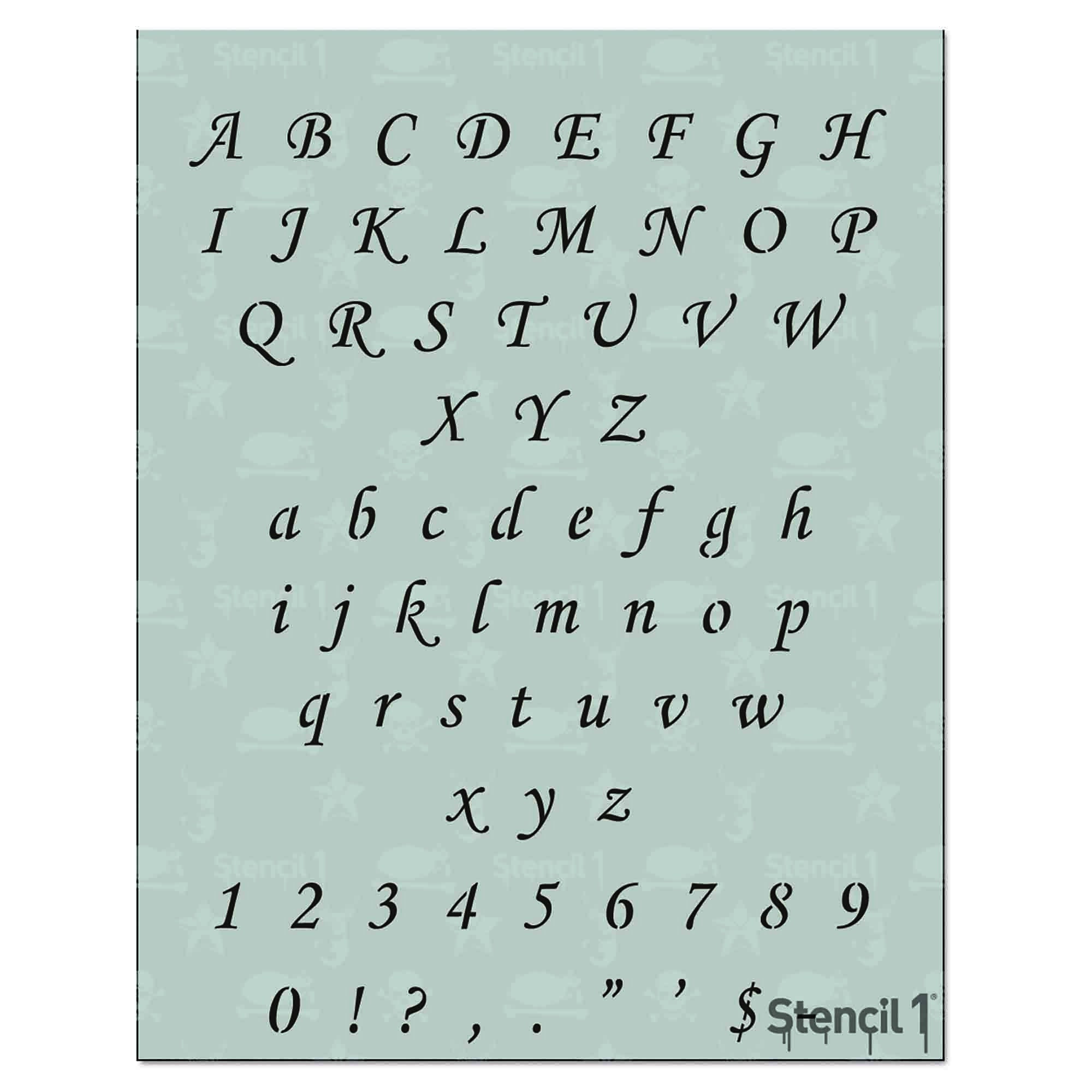 Retro Script Alphabet Stencils by StudioR12 Reusable Cursive Lettering  Stencil DIY Journaling & Scrapbooking Select Size 12 x 12 Inch Sheet