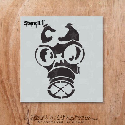 Gas Mask Stencil Reusable Craft &amp; DIY Stencils S1_01_59_S | Etsy