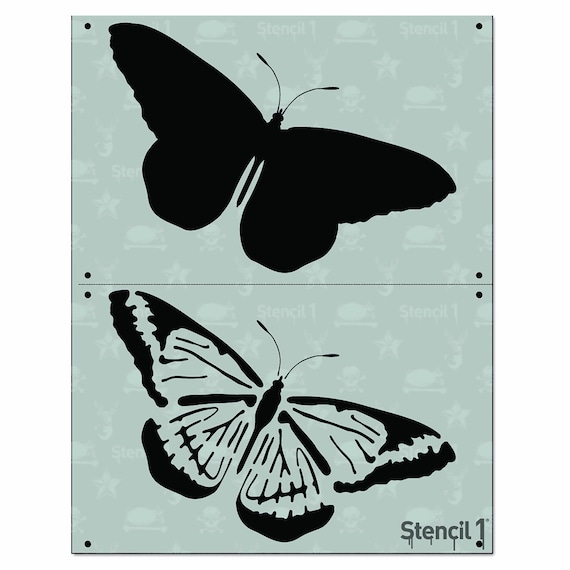 Butterfly Two Layer Stencil Reusable Craft & DIY Stencils S1_2L_79 8.5 X 11  by Stencil1 