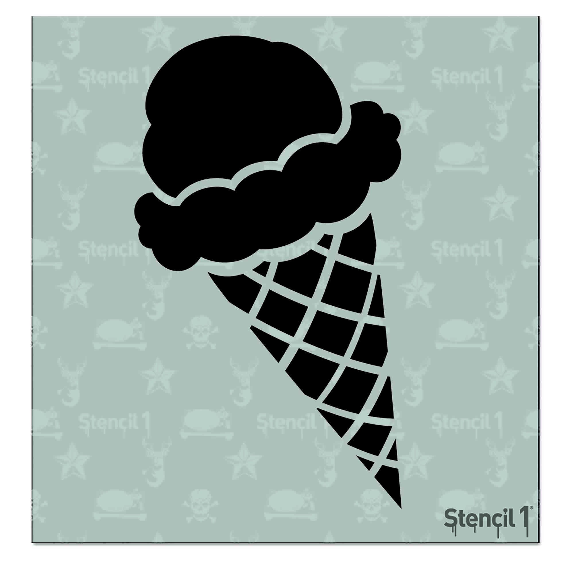 Ice cream 1 Stencil Reusable Craft & DIY Stencils Etsy