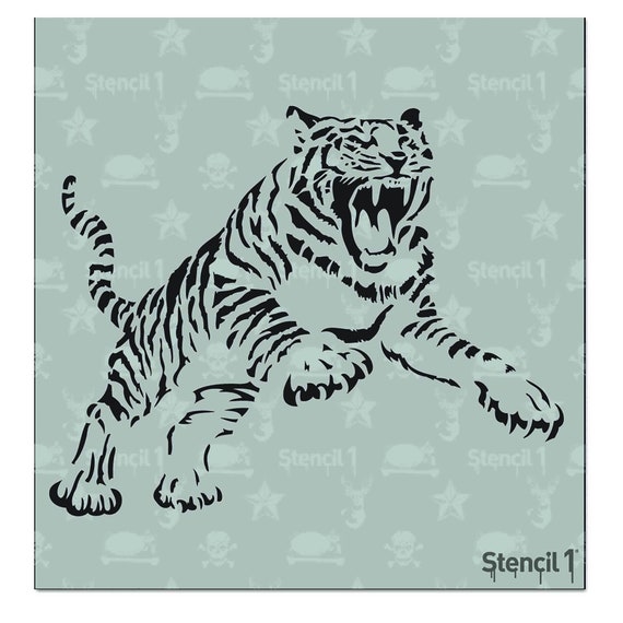 Tiger Stencil Reusable Craft &amp; DIY Stencils S1_01_57_S | Etsy