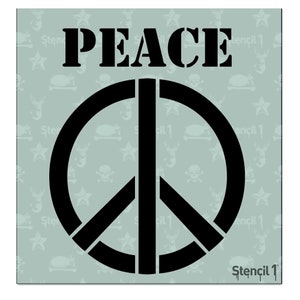 Peace Sign Stencil Reusable Craft & DIY Stencils S1_01_115_S Small5.75x6 By Stencil1 image 1