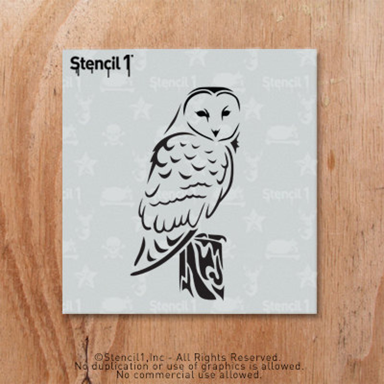 Barn Owl Stencil Reusable Craft & DIY Stencils S1_01_140_S Etsy