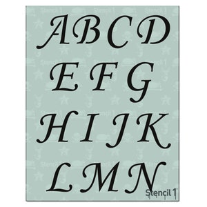 2&quot; Corsiva Script Letter Stencil- Calligraphy Stencils Alphabet -Reusable Crafts & Font Stencils for painting - S1_ALPH_CO_25  Stencil1