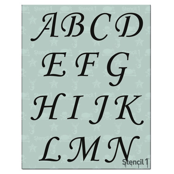 Letter Stencil Set Alphabet Number Plastic Mylar Vintage Military - 25mm -  100mm