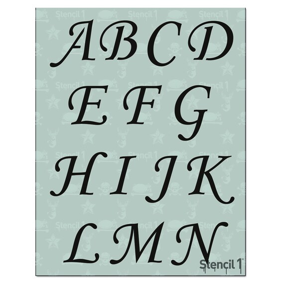 2 Corsiva Script Letter Stencil Calligraphy Stencils Alphabet