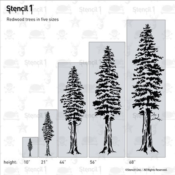 Redwood Tree Stencil (8.5 x 11)