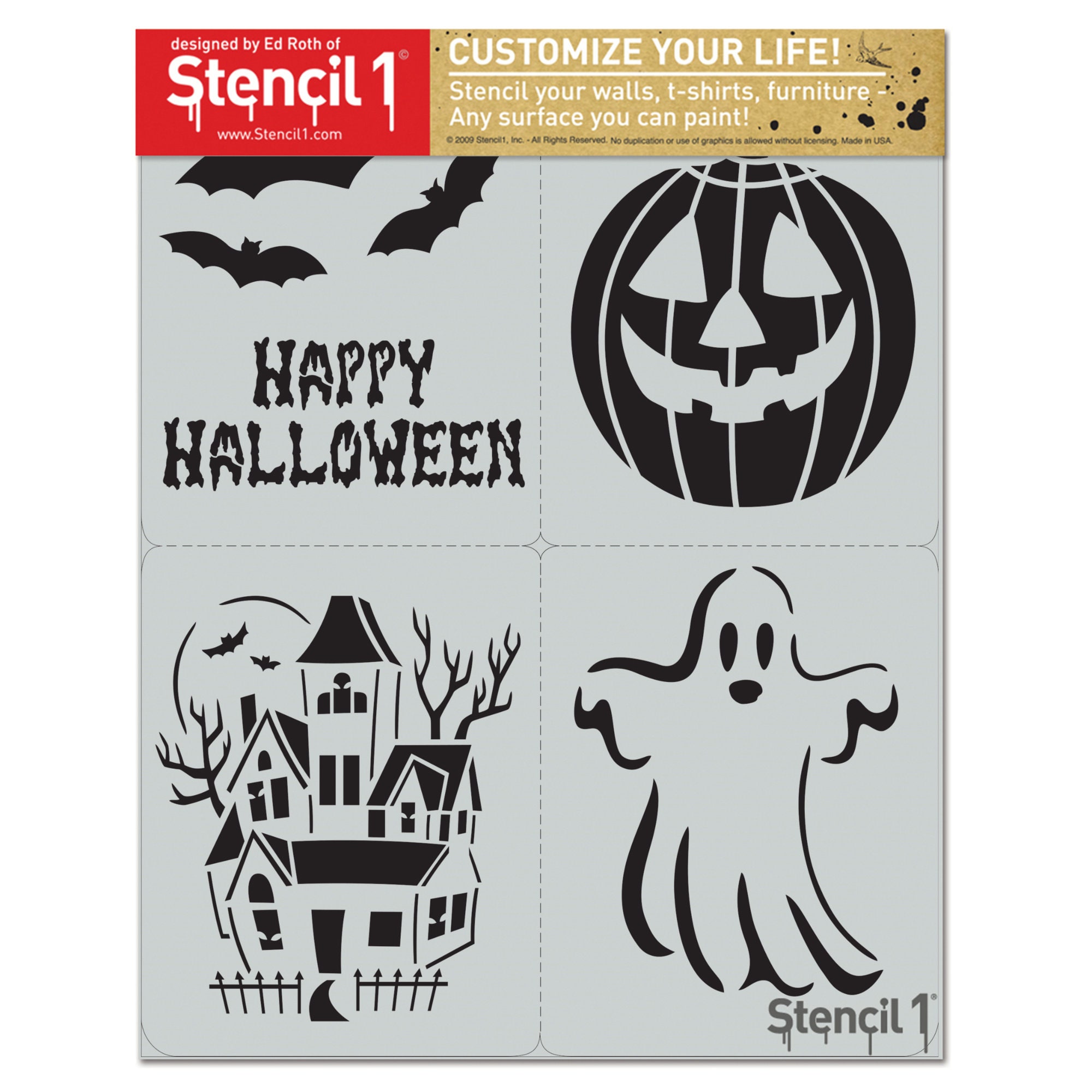 halloween-stencils-4-pack-v2-halloween-pumpkin-painting-card-making-trick-or-treat-reusable-diy-stencils-8-5x11-by-stencil1-etsy