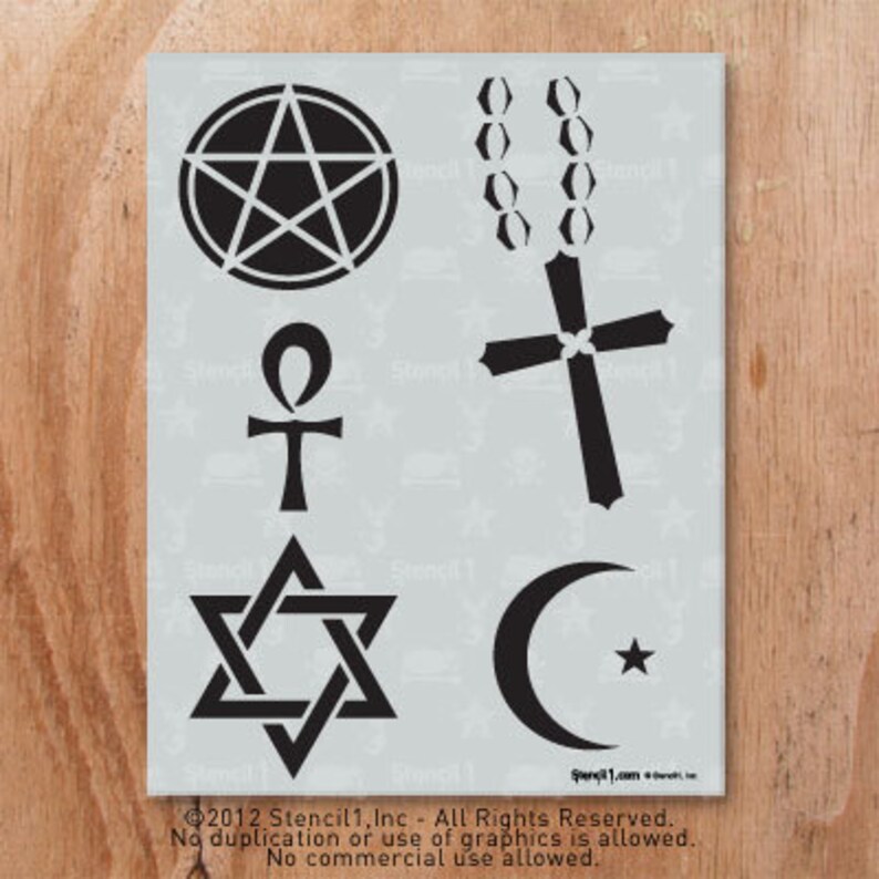 Religious Symbols Stencil Reusable Craft &DIY Stencils - Etsy