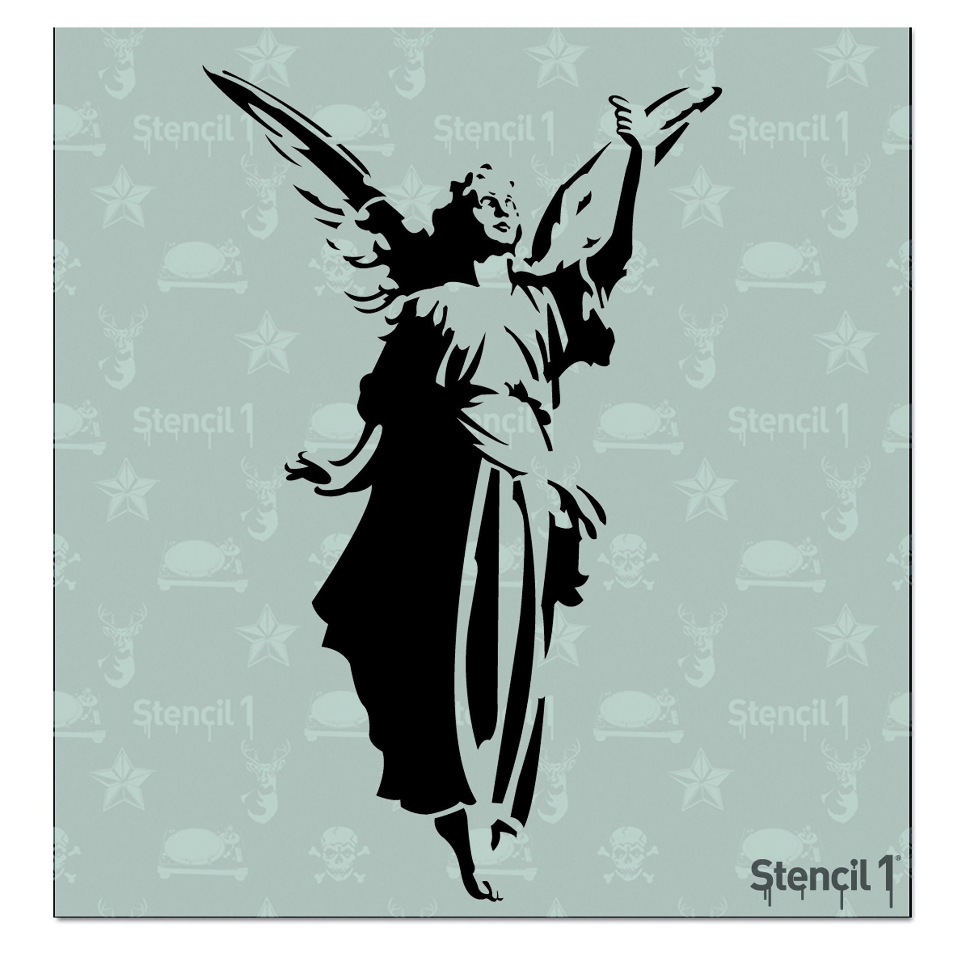 Angel Craft Stencil – Reusable Christmas Holiday DIY Decor (5.75\, image size:2000x2000
