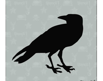 Raven Stencil- Reusable Craft & DIY Stencil- S1_01_BS01_S6 -Small-(5.75"x6")- By Stencil1