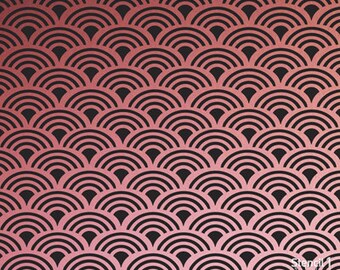Scallop Repeat Pattern Wall Stencil- Reusable Craft &DIY Stencils- S1_PA_43 -11x11- By Stencil1