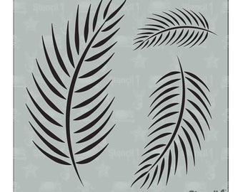 Palm Fronds Stencil - Reusable Craft & DIY Stencils - S1_PA_100_S - Small - (5.75" x 6") - By Stencil1