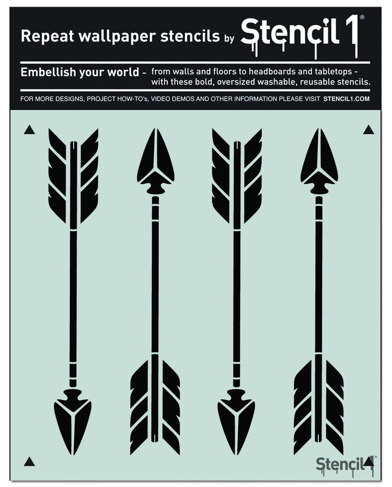 Arrows Repeat Pattern Wall Stencil- Reusable Craft & DIY Stencils- S1 ...